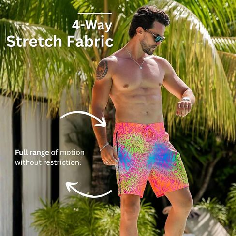 Tucann Men's Trunks 5" Compression Liner Quick Dry Zipper Pocket Chlorine Resistan 4 Way Stretch Swim Shorts for Men in Saudi Arabia