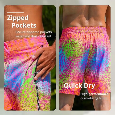 Tucann Men's Trunks 5" Compression Liner Quick Dry Zipper Pocket Chlorine Resistan 4 Way Stretch Swim Shorts for Men in Saudi Arabia