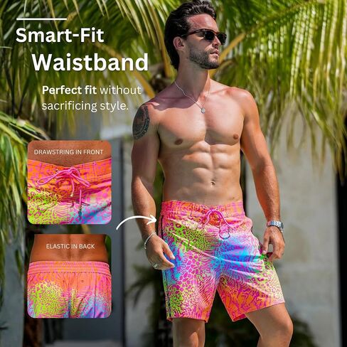Tucann Men's Trunks 5" Compression Liner Quick Dry Zipper Pocket Chlorine Resistan 4 Way Stretch Swim Shorts for Men in Saudi Arabia