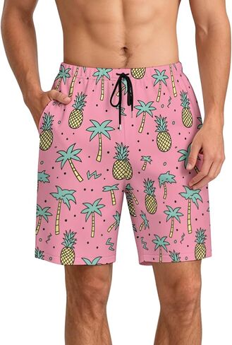 Men's Swim Trunks Beach Shorts Mens Board Shorts Bathing Suits Quick Dry Mesh Lining Swimwear for Water Cruise in Kuwait