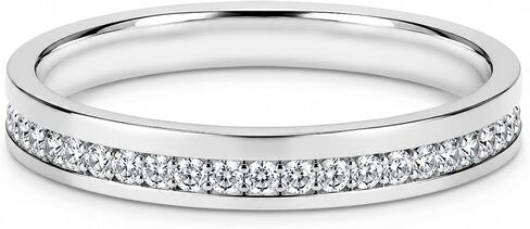 AURALUME Lab Grown Diamond Pave Wedding Band for Women 0.40cttw D Color VVS Clarity 3EX Cut Round Diamonds S925 Stackable Channel Full Eternity Anniversary Ring in Saudi Arabia