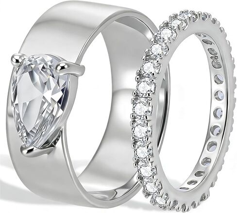 Gold Plated Pear Shaped Engagement Rings for Women Radiant Cut Oval Baguette Solitaire Ring Fashion Wedding Dainty Stacking Cubic Zirconia Eternity Band Ring Size 4-9 in Saudi Arabia