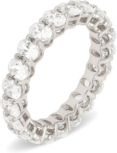 HDD 14K بيضاوي الشكل بقطع الماس 1/2 / 3/4 / 5/6 قيراط LAB GROWN Diamond Eternity Band (اللون E-F Clarity VS1-VS2) in Kuwait