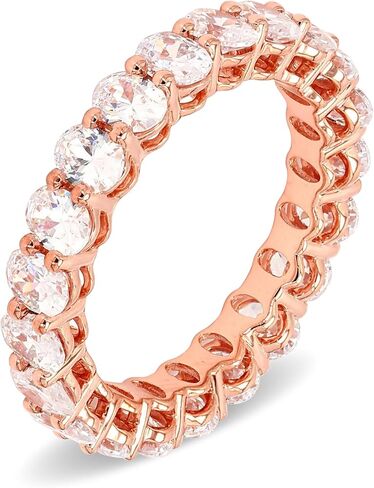 HDD 14K بيضاوي الشكل بقطع الماس 1/2 / 3/4 / 5/6 قيراط LAB GROWN Diamond Eternity Band (اللون E-F Clarity VS1-VS2) in Kuwait