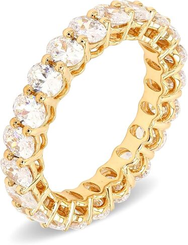 HDD 14K بيضاوي الشكل بقطع الماس 1/2 / 3/4 / 5/6 قيراط LAB GROWN Diamond Eternity Band (اللون E-F Clarity VS1-VS2) in Kuwait