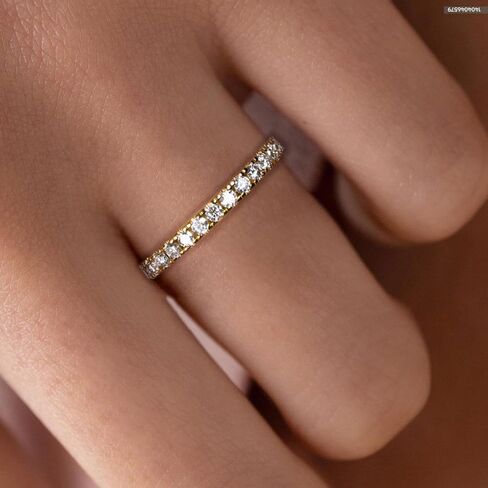 1.9MM D Color Moissanite Half Eternity Band Ring 18K Gold Plated Wedding Yellow Color Rings for Women Jewelry With Certificat in Saudi Arabia