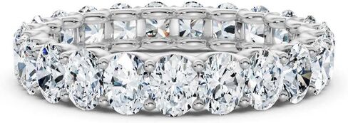 3-10 Carat Oval Cut Moissanite Wedding Band Eternity Rings for Women 10K 14K 18K Solid Gold & 925 Sterling u Prong Eternity Ring Moissanite Wedding Ring Christmas Gift For Women in Saudi Arabia