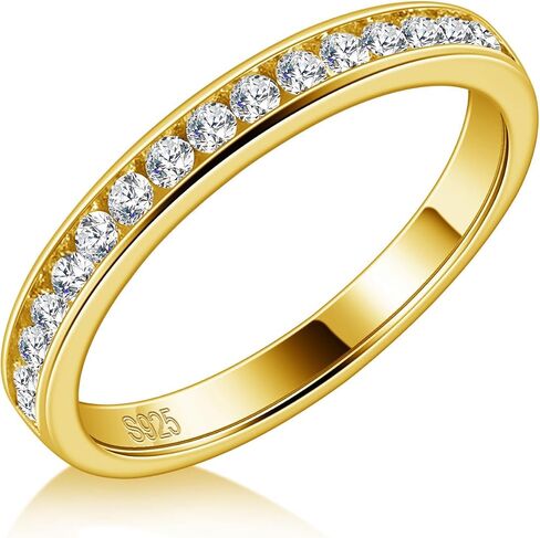 Moissanite Half Eternity Ring for Women 925 Sterling Silver Moissanite Wedding Band D Color VVS1 Round Cut Channel Set Anniversary Band Stackable Ring in Saudi Arabia
