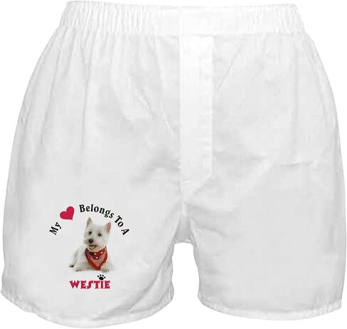 CafePress قلبي ينتمي إلى Westie الملاكم السراويل الجدة الملاكم السراويل، الملاكمين الملابس الداخلية مضحك in Kuwait