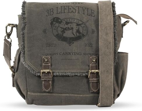 Roven Vintage Canvas Messenger Bag for Men & Women – Leather Crossbody Satchel for Work, Travel, School & Everyday Carry in Saudi Arabia