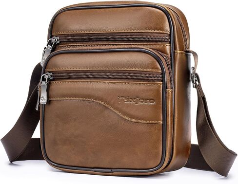 Vegan Leather Men Purse Small Cross Body Bag Messenger Satchel Sling Shoulder Bag for Work Business Travel in Kuwait