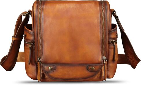 Genuine Leather Messenger Bag for Men Crossbody Shoulder Bag Vintage Desinger Satchel Purse Casual Sling Daypack in Kuwait