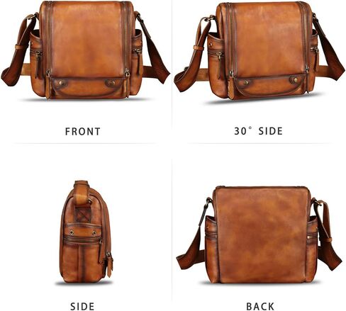 Genuine Leather Messenger Bag for Men Crossbody Shoulder Bag Vintage Desinger Satchel Purse Casual Sling Daypack in Kuwait