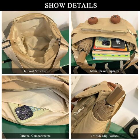 Kawaii Messenger Bag for Women Nylon Crossbody Bags Y2K Aesthetic Purse with Cute Accessory Pendant in Saudi Arabia