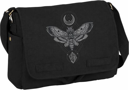 Black Lantern Messenger Bag – Vintage Canvas Crossbody Satchel for Men & Women, Stylish Shoulder Bag for Work or Travel in Saudi Arabia