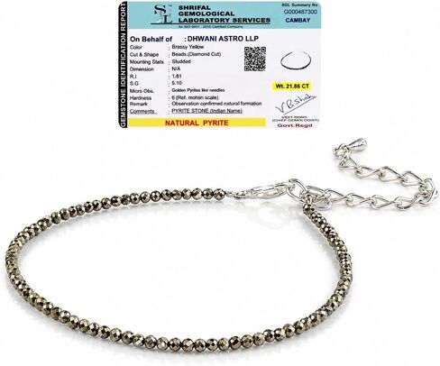 Pyrite Anklet For Wealth & Prosperity Spiritual IGL Certified Pyrite Ankle Bracelet for Women Natural Healing Stone Beaded Adjustable Foot Anklet Gift for Her in Saudi Arabia