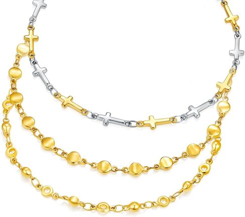 Stainless Steel Ankle Bracelet for Women, 14K Gold Plated Anklets Set 8.2"+2" Adjustable Waterproof Jewelry Gift in Saudi Arabia