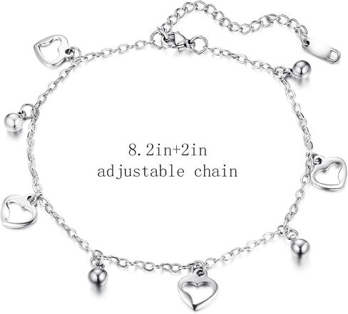 Stainless Steel Ankle Bracelet for Women, 14K Gold Plated Anklets Set 8.2"+2" Adjustable Waterproof Jewelry Gift in Saudi Arabia