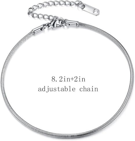 Stainless Steel Ankle Bracelet for Women, 14K Gold Plated Anklets Set 8.2"+2" Adjustable Waterproof Jewelry Gift in Saudi Arabia