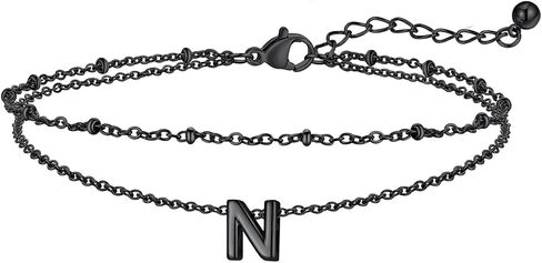 FaithHeart Initial Ankle Bracelets for Women, Waterproof 14k Gold Plated Initial Anklets Non Tarnish Stainless Steel Cute Layered Anklet Summer Beach Jewelry in Kuwait