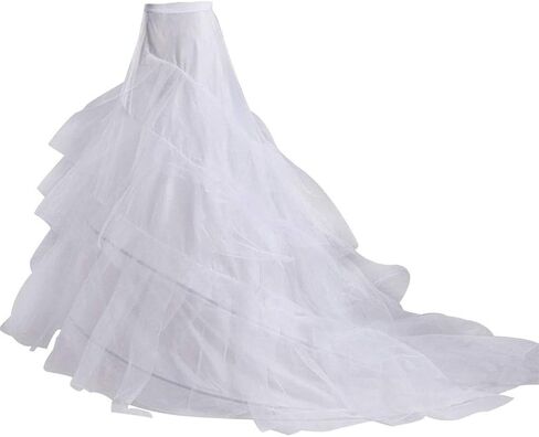3-layer Yarn 2-hoops Bride Wedding Dress Long Trailing Skirt Petticoat Elastic F Wedding Accessories for Ceremony in Saudi Arabia