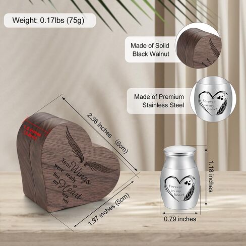 Dletay Small Urns for Human Ashes Keepsake Heart Shaped Box Mini Cremation Urns for Women Men 1.2 Inches Memorial Funeral Urn-Forever in My Heart in Kuwait