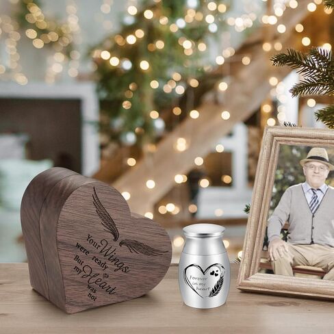 Dletay Small Urns for Human Ashes Keepsake Heart Shaped Box Mini Cremation Urns for Women Men 1.2 Inches Memorial Funeral Urn-Forever in My Heart in Kuwait