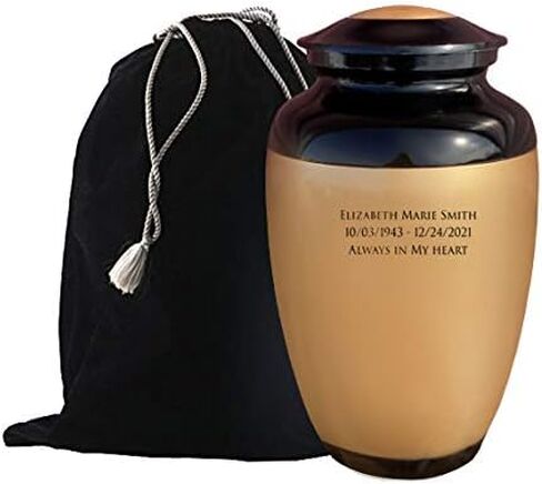 MEMORIALS 4U Classic Custom Engraved Cremation Urn - Handcrafted Urn for Human Ashes - Affordable Urn for Ashes with Velvet Bag (Silver) in Saudi Arabia