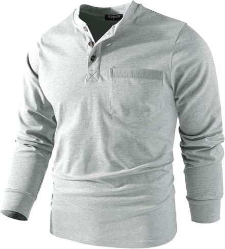 Mr.Stream Men's Flannel Jacket Grey 2XL Henley Grey 2XL in Kuwait