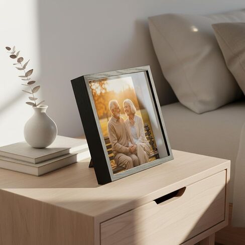 9.6x9.6 Shadow Box Frame, 1.7" Deep Picture Frame with Magnetic Clasp, Memory Box Display Case for Jersey Medal Ticket and 3D Items | Black in Saudi Arabia