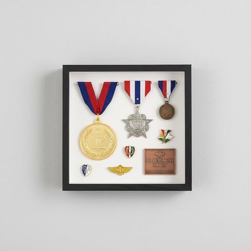 9.6x9.6 Shadow Box Frame, 1.7" Deep Picture Frame with Magnetic Clasp, Memory Box Display Case for Jersey Medal Ticket and 3D Items | Black in Saudi Arabia