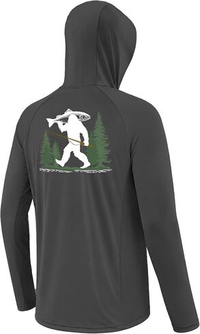 Men's UPF 50+ Fishing Hoodie, Long Sleeve UV Protection Sun Shirt with Hood Mask, Hooded Graphic Shirts for Outdoor in Saudi Arabia