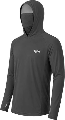 Men's UPF 50+ Fishing Hoodie, Long Sleeve UV Protection Sun Shirt with Hood Mask, Hooded Graphic Shirts for Outdoor in Saudi Arabia
