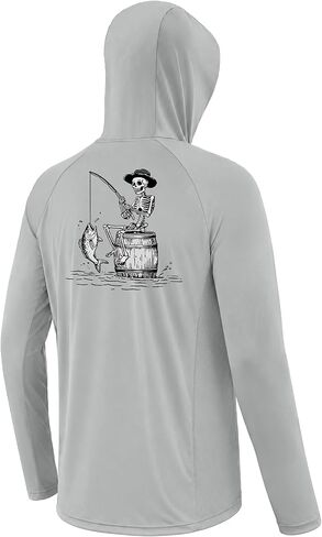 Men's UPF 50+ Fishing Hoodie, Long Sleeve UV Protection Sun Shirt with Hood Mask, Hooded Graphic Shirts for Outdoor in Saudi Arabia