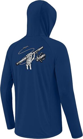 Men's UPF 50+ Fishing Hoodie, Long Sleeve UV Protection Sun Shirt with Hood Mask, Hooded Graphic Shirts for Outdoor in Saudi Arabia