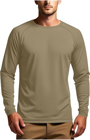 Men's Long Sleeve Sun Protection Shirts UPF 50+ UV SPF Athletic Shirt for Hiking Fishing Running Quick Dry Rash Guard in Kuwait