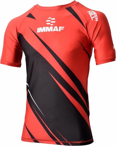 Green Hill Rash Guard – Short Sleeve SwimShirt for Swimming, MMA – UV Protection, Compression Fit - IMMAF Rashguard from in Saudi Arabia