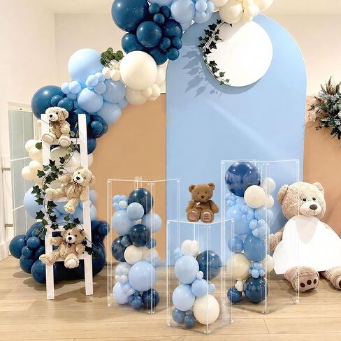 Vincidern 3pcs Acrylic Square Pedestal Stand for Party, Wedding, Events – Clear Display Plinth Pillars for Cake, Flowers, Sculptures, Birthday, Baby Shower, Art Gallery, Home Decor (31.5"/27.6"/23.6" H) in Saudi Arabia