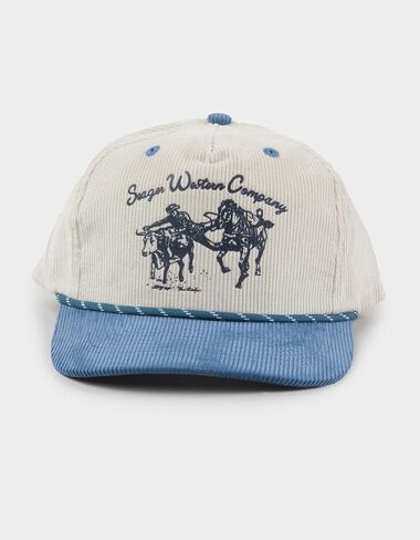 Cream/Blue Corduroy Los Rios Snapback in Saudi Arabia