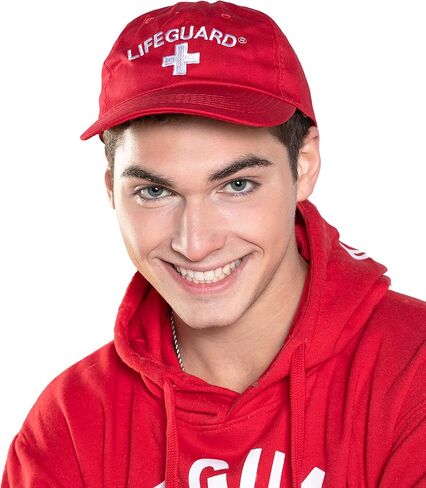 LIFEGUARD Officially Licensed Unisex Red Baseball Hat, Mesh Trucker Foam Front Cap, Snap Closure Adult One Size (Baseball Cap) in Kuwait