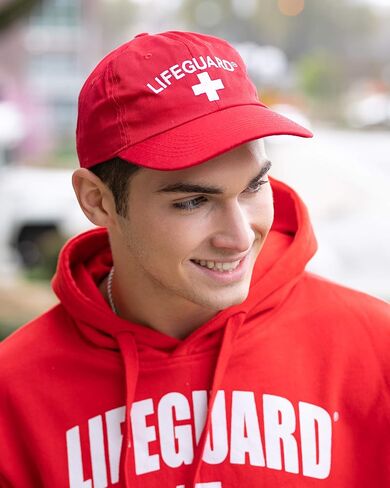 LIFEGUARD Officially Licensed Unisex Red Baseball Hat, Mesh Trucker Foam Front Cap, Snap Closure Adult One Size (Baseball Cap) in Kuwait