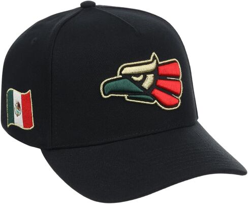 Rings & Crwns Mexico Country Pride Logo A-Frame Adjustable Snapback Cap (Black, One Size) in Kuwait