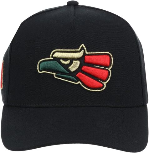 Rings & Crwns Mexico Country Pride Logo A-Frame Adjustable Snapback Cap (Black, One Size) in Kuwait