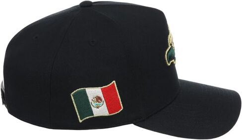 Rings & Crwns Mexico Country Pride Logo A-Frame Adjustable Snapback Cap (Black, One Size) in Kuwait