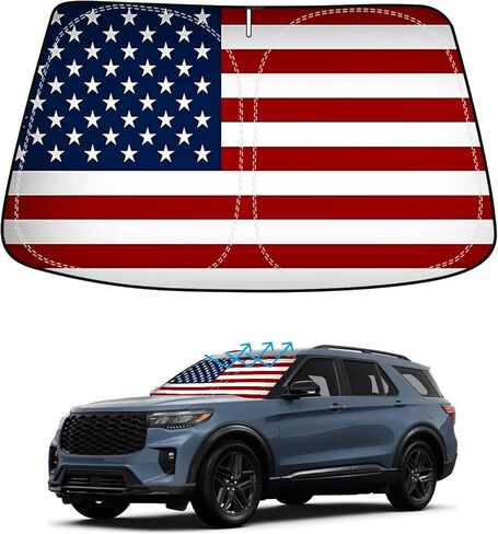 BESTVIEW Front Windshield Sun Shade Compatible with GMC Sierra 1500 2500 3500 2014-2018, Foldable Reflective Sunshade for Car Front Window, 3 Layers 210T Material in Kuwait