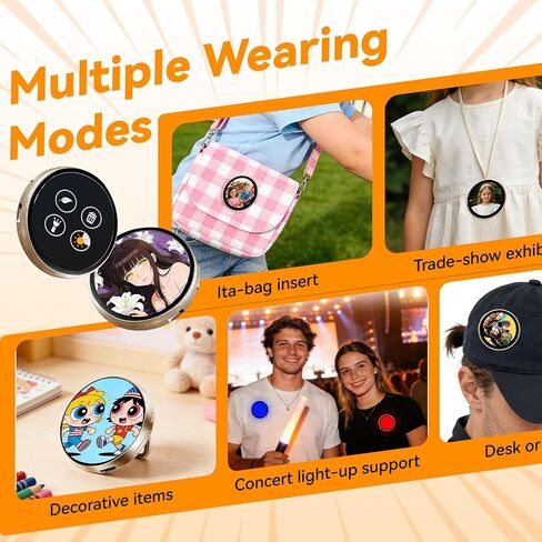 1.89" Digital Photo Frame Button Badge, Mini LED Electronic Pin, Touch Control, Photo & GIF Animation Display, Ideal for Events, Gifts in Saudi Arabia