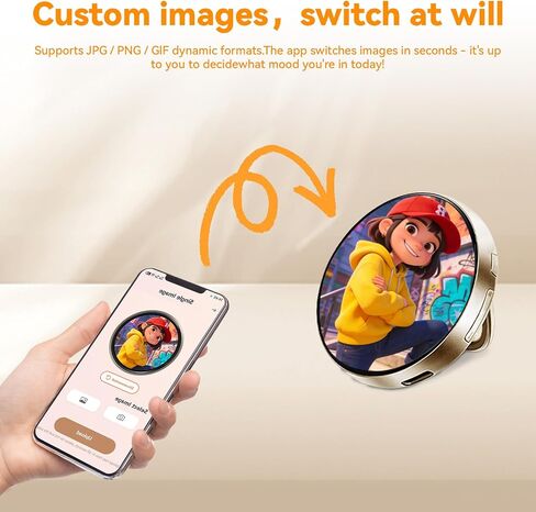 1.89" Digital Photo Frame Button Badge, Mini LED Electronic Pin, Touch Control, Photo & GIF Animation Display, Ideal for Events, Gifts in Saudi Arabia