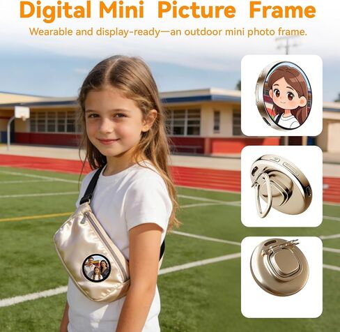 1.89" Digital Photo Frame Button Badge, Mini LED Electronic Pin, Touch Control, Photo & GIF Animation Display, Ideal for Events, Gifts in Saudi Arabia