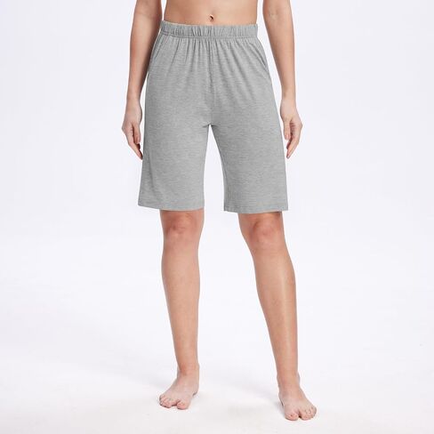 Women Bermuda Pajama Shorts Knee Length Lounge Bottom Yoga Short Pant with Pocket in Saudi Arabia