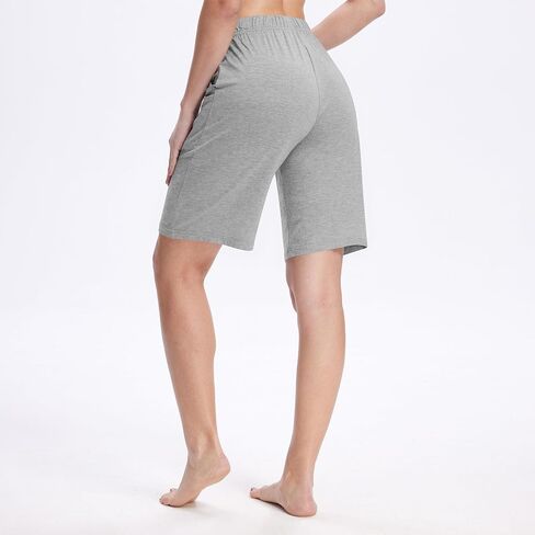Women Bermuda Pajama Shorts Knee Length Lounge Bottom Yoga Short Pant with Pocket in Saudi Arabia